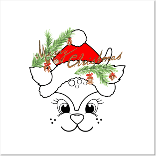 Funny Christmas Holiday Reindeer Cartoon Posters and Art
